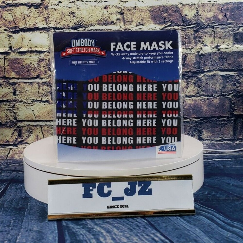 1x Unibody - Soft Stretch One Size Fits Most Face Mask “You Belong Here' NEW